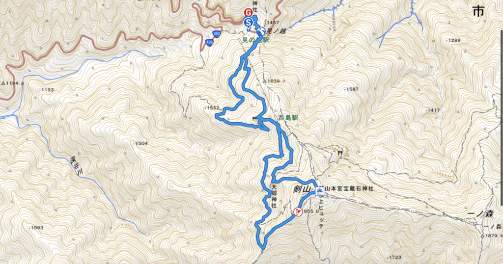 剣山　地図